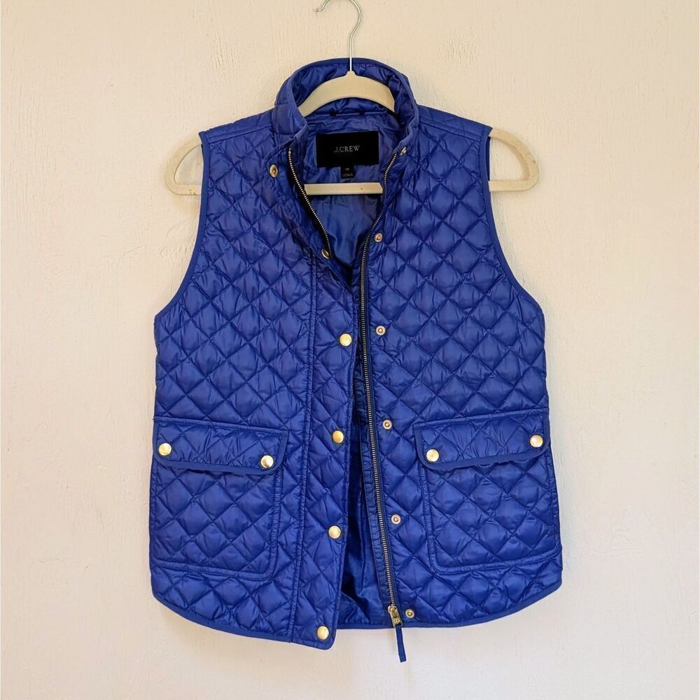 J Crew Quilted Shiny Field Puffer Vest Size XS
